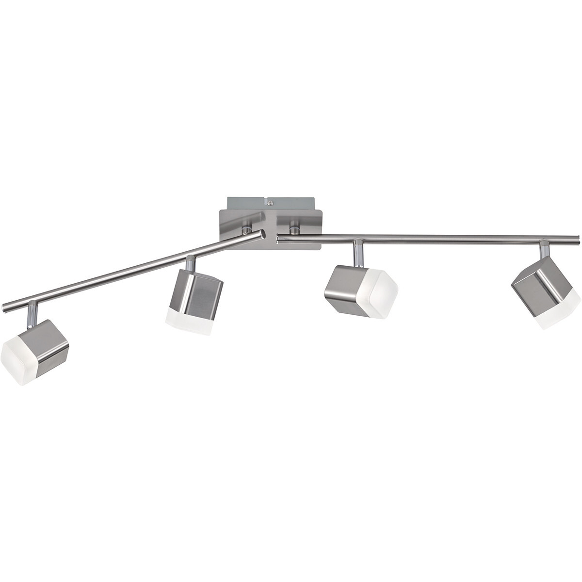 BES LED LED Plafondspot - Trion Ribon - 16W - Warm Wit 3000K - 4-lichts - Rechthoek - Mat Nikkel - Aluminium