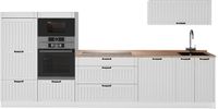 Vicco Complete keukeneenheid Fame-Line, Wit Landhuis/Wit, 340 cm, WB Eik