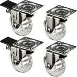 Emuca Roulettes de meubles avec plaque Ø 50 mm SET complet de 4 pièces 150 kg