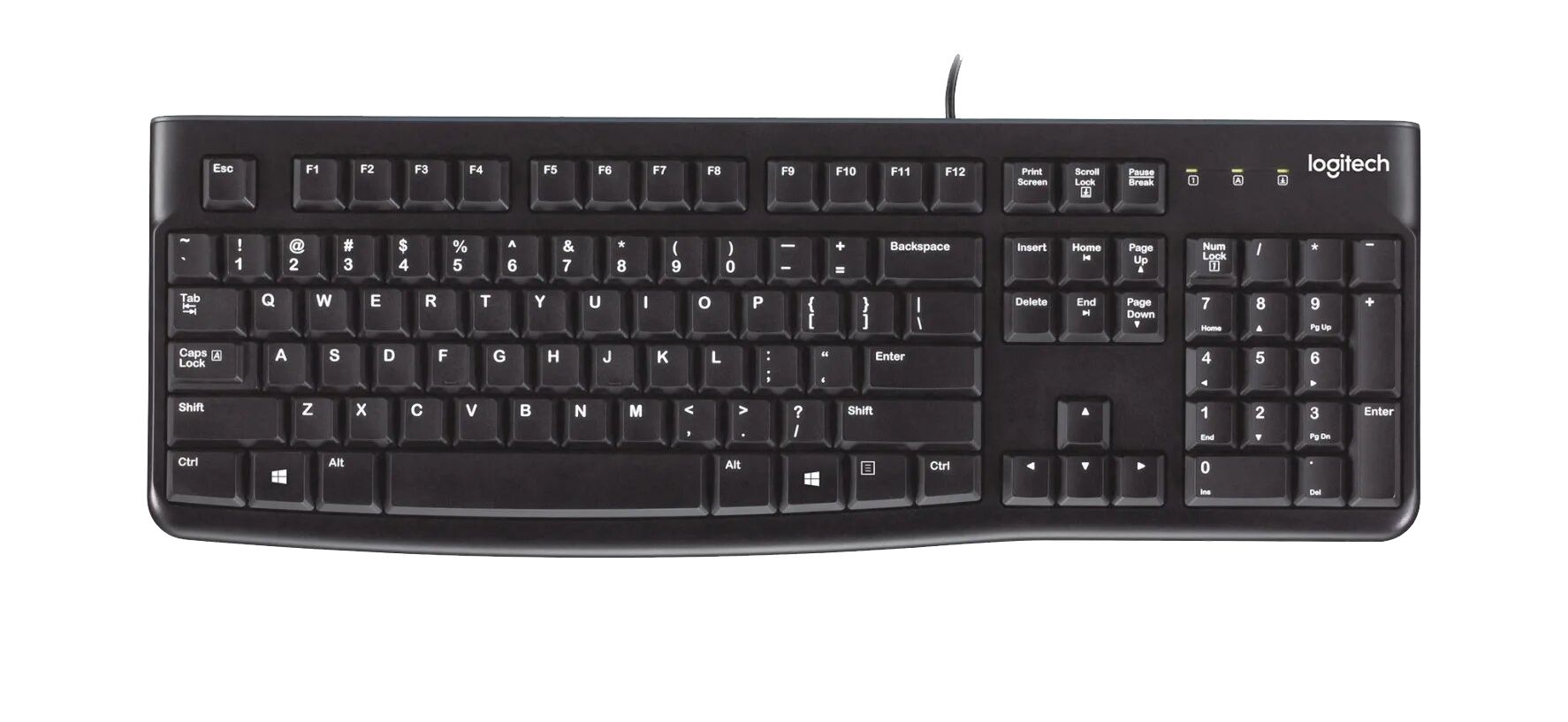 Logitech K120 Corded Keyboard - AZERTY - French - Black - USB - Includes Mouse