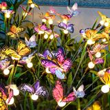 Lanterne solaire papillon, set de 4, avec 24 LED, étanche