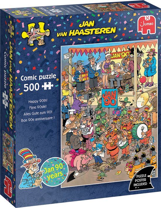 Jan van Haasteren Fijne 90ste! Legpuzzel - 500 stukjes