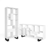 Skraut Home Boekenkast, Boekenplank voor woonkamer, studeerkamer 174x67x31 Industrieel design Moderne stijl Wit