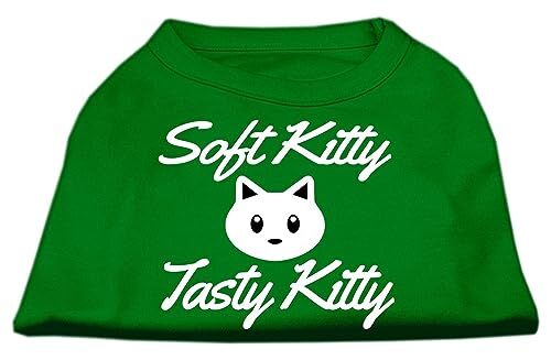 Mirage Pet Products Mirage Pet Products Softy Kitty/Tasty Kitty Zeefdruk Dog Shirt, extra klein, 20,3 cm, smaragd groen