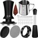 Unyqoos® Set barista étendue pour espresso parfait avec accessoires latte art, 58 mm, Acier inoxydable, Noir