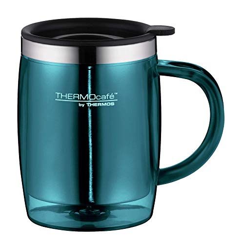 THERMOS TC Desktop Cup - 0.35L - Stainless Steel & Plastic - Keeps Drinks Hot/Cold - Office/Camping
