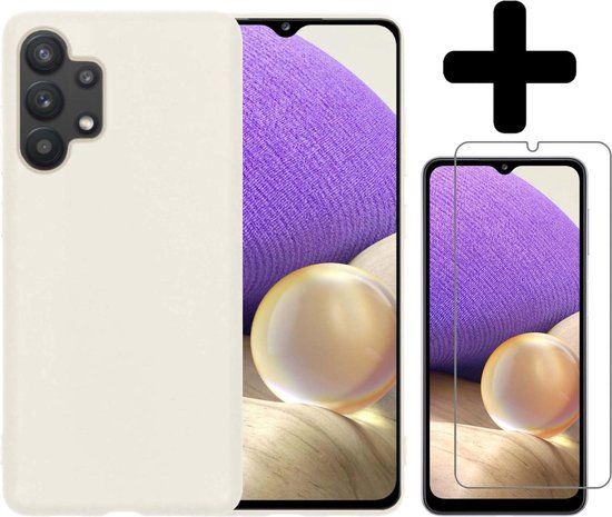 LUQ Hoesje Samsung Galaxy A32 5G - Siliconen Back Cover - Wit