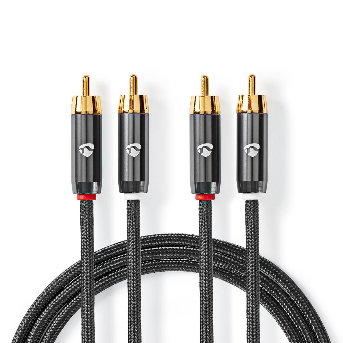 Nedis CATB24200GY20 - Audio kabel - 2 m - Grijs