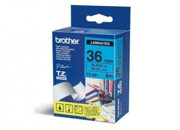 Brother TZe-561 Tape - Zwart op blauw (36 mm)