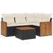 vidaXL Loungeset met kussens, polyrattan, zwart