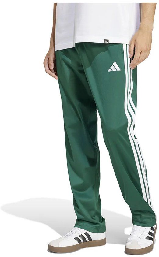 Adidas 3 Stripes Tricot Regular Fit Open Hem Track Trainingsbroek Groen M