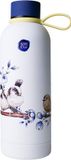 Heinen Delfts Blauw Waterfles Bosvogels - Geïsoleerd - RVS - 500 ml