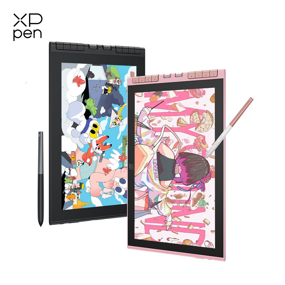 XPPen Artist 12 (Gen 3) Tekenscherm met X4 Smart Stylus, 2 draaiknoppen, 8 toetsen, 1 standaard, draagbare grafische tabletmonitor, 99% sRGB