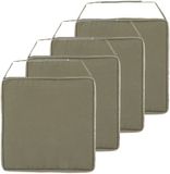 Hespéride Coussin de chaise Gerona - 4x - 40 x 40 cm - vert - carré - polyester - coussin de jardin