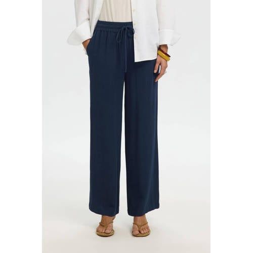 Selected Viva-Gulia HW Long Linen Pant Dark Sapphire