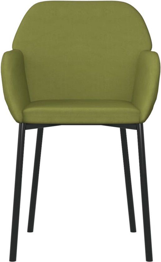vidaXL Eetkamerstoelen 2 stuks Fluweel Lichtgroen