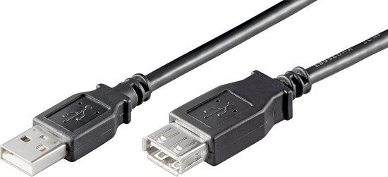 Goobay USB 2.0 A Male naar A Female Verlengkabel - 0.3m - Zwart