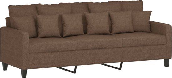 vidaXL Driezitsbank - 180 cm - stof - bruin