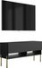 3E 3xE living.com 3xE living TV-meubel 100 cm, matzwart, met rechte gouden poten, witte LED-verlichting