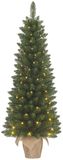 Black Box Trees Gerlos Kunstkerstboom met Verlichting - Kunstboom H120 x D51 cm - Kunst Kerstboom in Jute Zak - Kerstdecoratie voor Binnen - 166 Tips - Groen