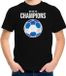 Bellatio Decorations Shoppartners Bv Griekenland EK/ WK supporter t-shirt - we are the champions met Griekse voetbal - zwart - kinderen - kleding / shirt 122/128