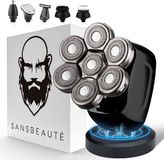 Sansbeauté® SkullSharp PRO 6-in-1 Scheerapparaat Mannen – Trimmer - Tondeuse - Electric Face & Head Shaver – Hoofd Kaal Scheren – Nat & Droog - Draadloos Opladen - Elektrisch