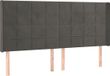 vidaXL Hoofdbord met randen 163x16x118/128 cm fluweel donkergrijs