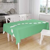 Bonamaison Tafelkleed, Anti-Mold, Sneldrogend, Waterdicht, 100% Polyester Tafellaken, Petroleum Groen, Wit, 140 x 160 Cm