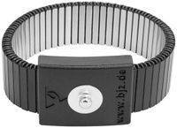 BJZ A-64117 Bracelet antistatique en métal noir