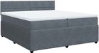 vidaXL Boxspring met matras fluweel donkergrijs 200x200 cm