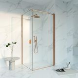 Fortifura Galeria Douchecabine - 90x140x200 - Profiel - veiligheidsglas - anti kalk - Geborsteld koper PVD