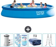 Intex Easy Set Zwembad - Rond - 457x84cm - Blauw - Incl. Pomp, Solarzeil & Ladder