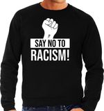 Bellatio Decorations Shoppartners Bv Say no to racism protest sweater zwart voor heren XL