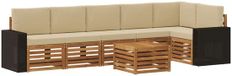 vidaXL - Hoek loungeset - 6 zitplekken - Naturel et beige - Polyester