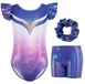 Maillot de gymnastique - Ensemble 3 pièces avec manches à volants - Lilas
