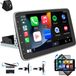 Android 15 autoradio met 2+64GB opslag, DAB+, KAM, GPS-navigatie, 1 DIN, Wi-Fi, Bluetooth, USB, RDS en een 360° draaibaar scherm
