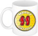 Bellatio Decorations Verjaardag cadeau mok - 11 jaar - geel - sterretjes - 300 ml - keramiek