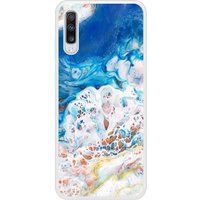 Samsung Galaxy A70 Marbre ocean Verstevigd hoesje met sublimatie bedrukking