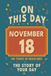 Happy Birthday! November 18: On This Day in Headlines – Nostalgic November 18 History Book with Authentic News and Memories – Perfect Birthday or Anniversary Gift
