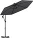 LifeGoods Parasol déporté - Rond Ø300 cm - Gris foncé
