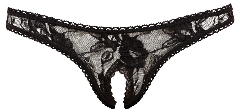 Cottelli Collection Kanten string met open kruis Small - 4024144266920