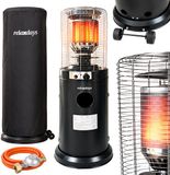 Merkloos Relaxdays Terrasverwarmer gas - 11 kW - met hoes - zwart