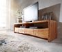 DELIFE table TV Live-Edge acacia naturel 230 cm 4 tiroirs bord d'arbre Lowboard