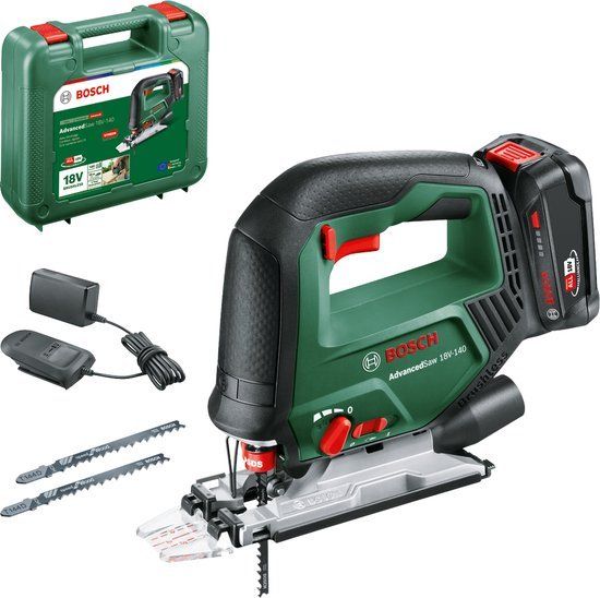 Bosch AdvancedSaw 18V-140 - Accudecoupeerzaag - 18 V Li-Ion accu (2.0 Ah) & 1-uurs lader