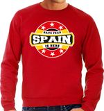 Bellatio Decorations Have fear Spain is here sweater met sterren embleem in de kleuren van de Spaanse vlag - rood - heren - Spanje supporter / Spaans elftal fan trui / EK / WK / kleding S