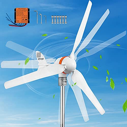 VEVOR Windturbine Generator Kit 400 W Windgenerator Kits 900 r/min Kleine Wind Generator van Aluminium Behuizing, Roestvrijstalen Staart en Blad van Nylonvezel voor Gebruik op Zee, Achtertuinen, enz