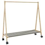 VidaXL Kledingrek met schappen en wielen 106x34x106,5 cm bamboe