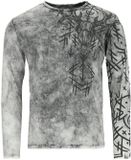 Black Premium by EMP grijs shirt met lange mouwen met runen en gewei - Heren - M