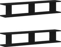 vidaXL Wandplanken - 2 stuks - 105x18x20 cm - Spaanplaat - Zwart eiken