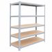 Merkloos Relaxdays Stellingkast - 200 x 120 x 60 cm - 875 kg - grijs